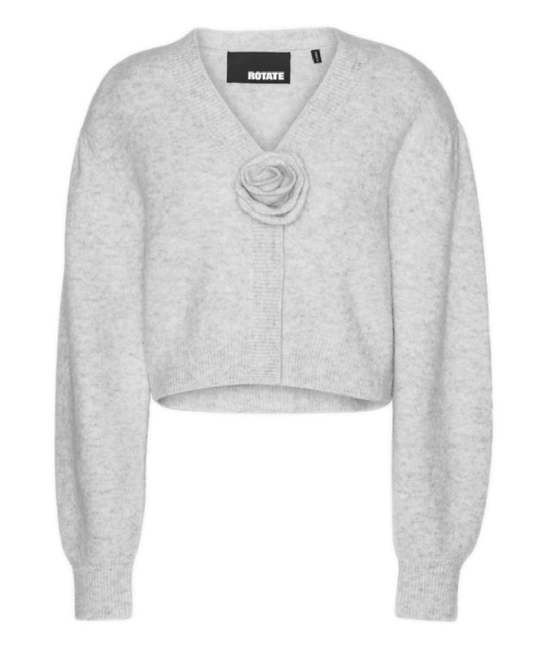 ROTATE Серый шерстяной кардиган, фото 2