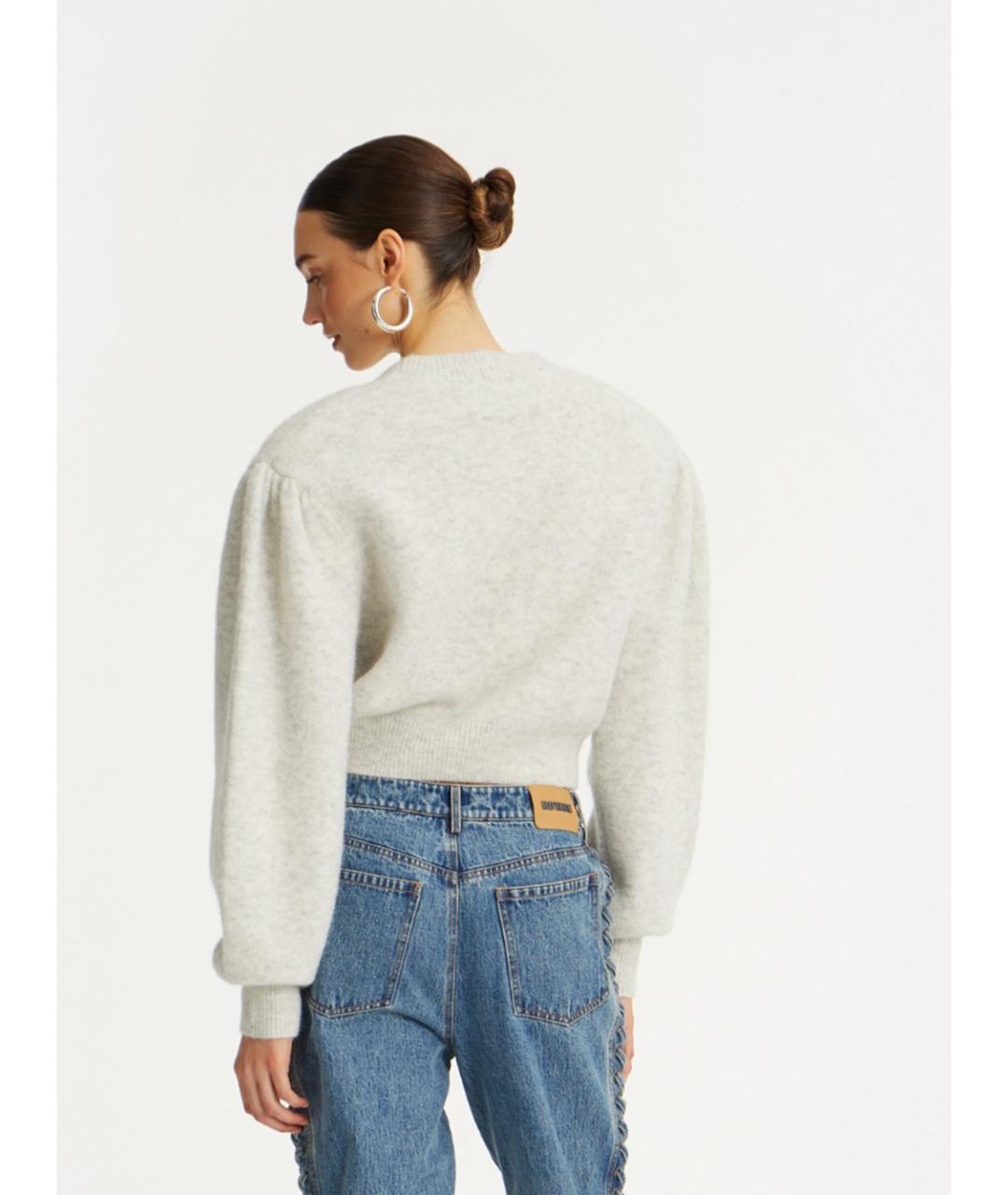 ROTATE Серый шерстяной кардиган, фото 5