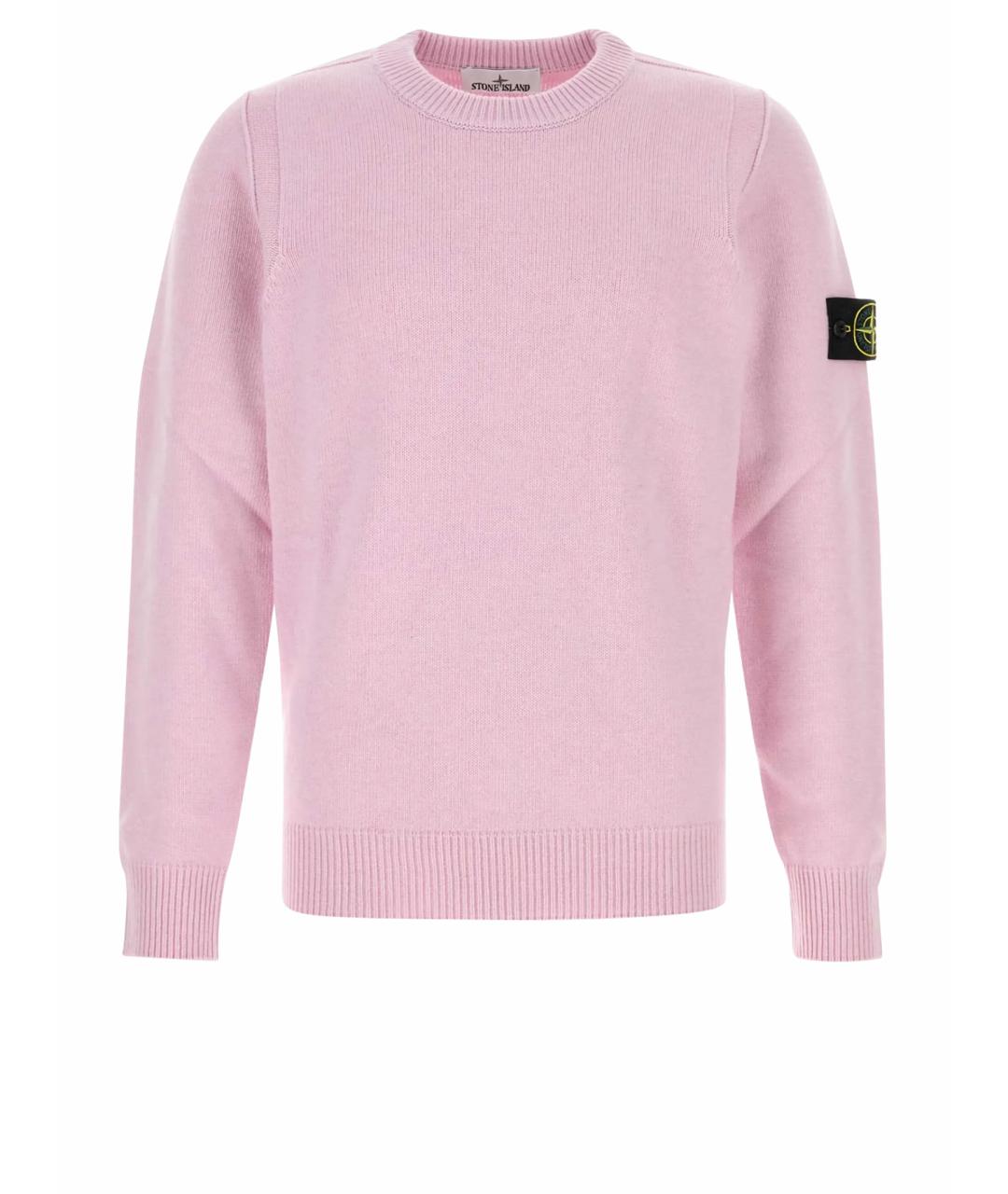 STONE ISLAND Розовый шерстяной джемпер / свитер, фото 1