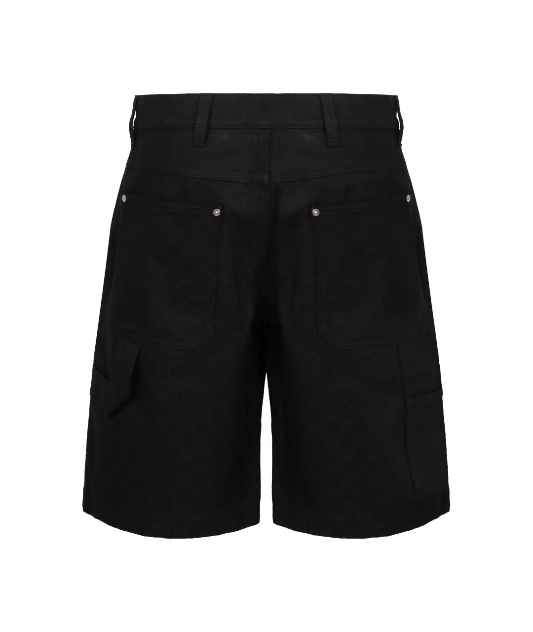 GUCCI Черные хлопковые шорты, фото 2