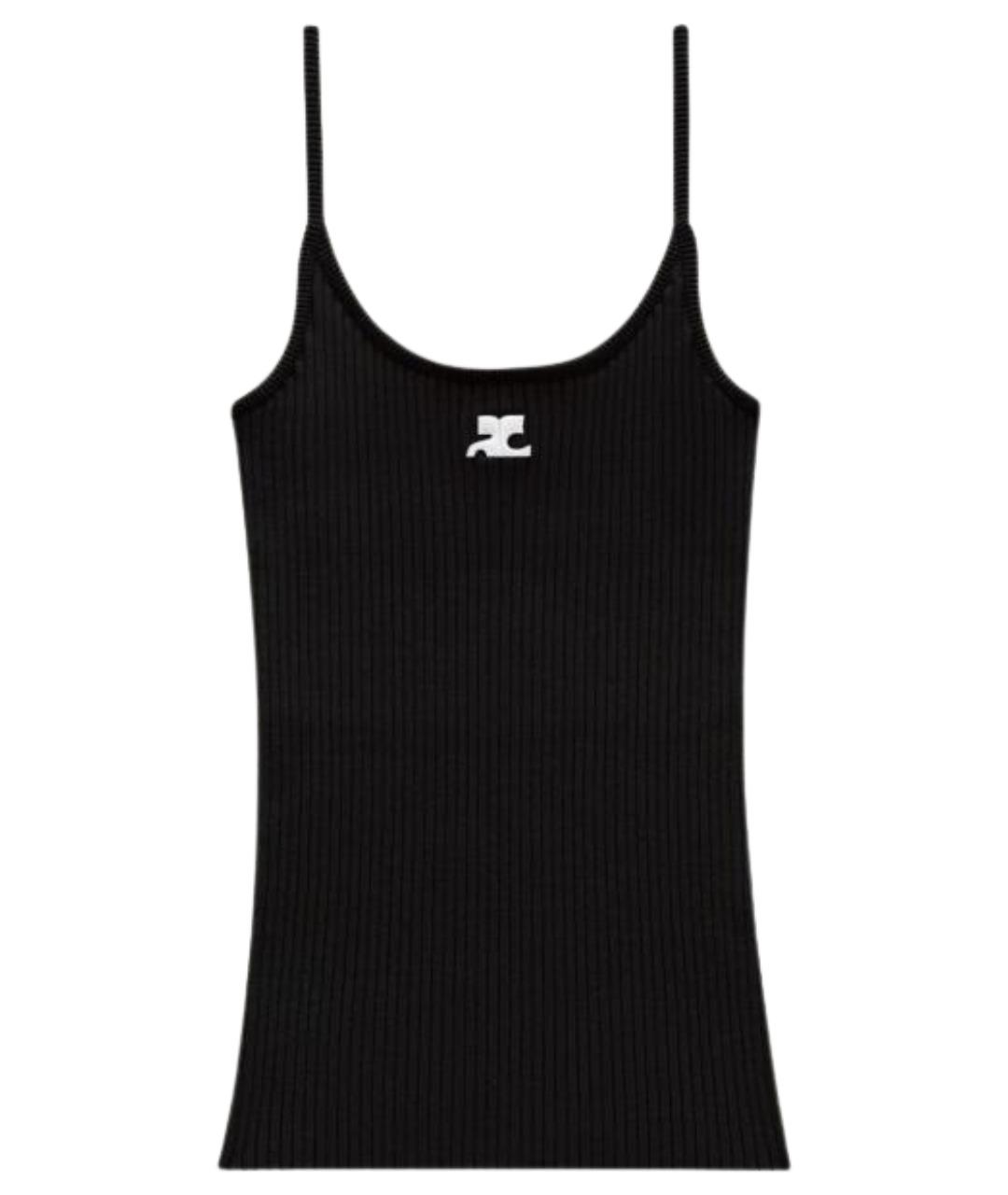 COURREGES Черная хлопковая майка, фото 1