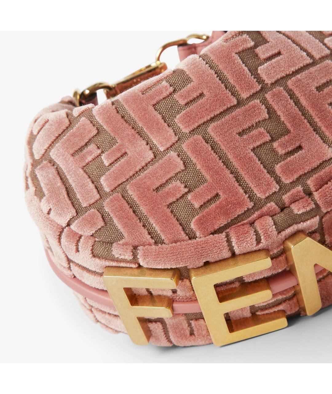 FENDI Розовая жаккардовая сумка через плечо, фото 5