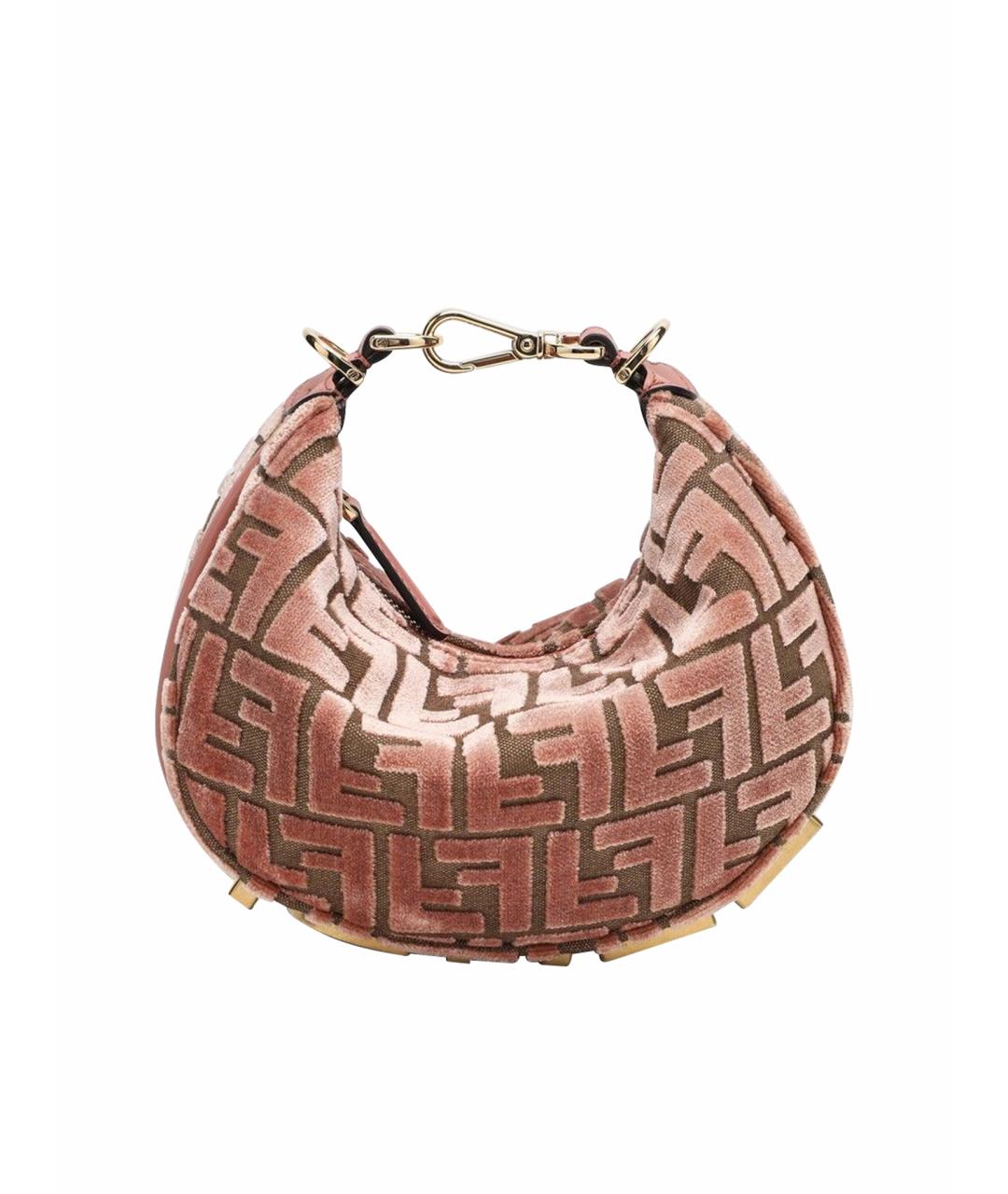 FENDI Розовая жаккардовая сумка через плечо, фото 1