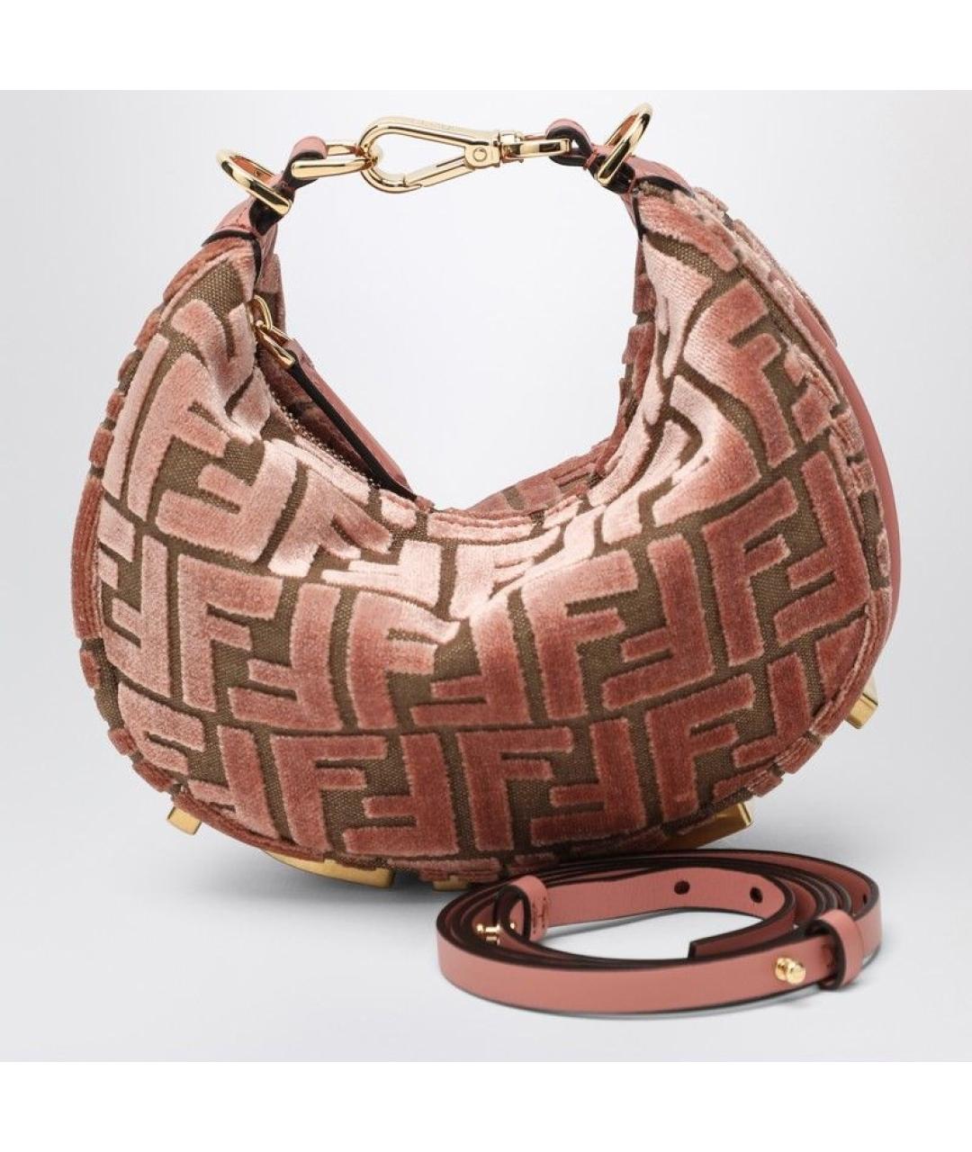 FENDI Розовая жаккардовая сумка через плечо, фото 6