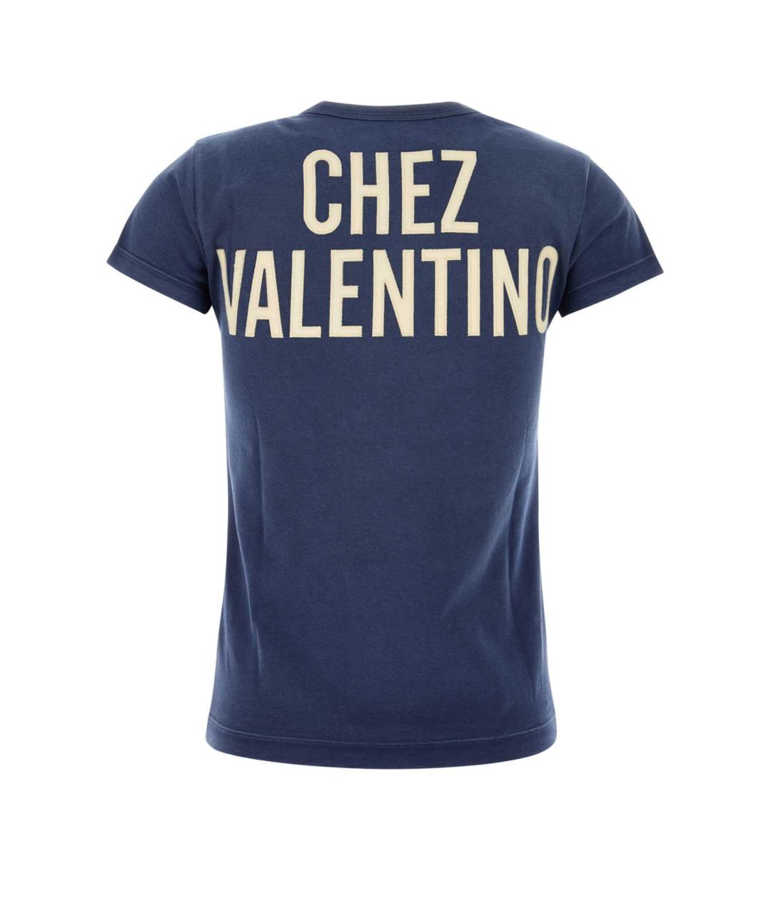 VALENTINO Синяя хлопковая футболка, фото 4
