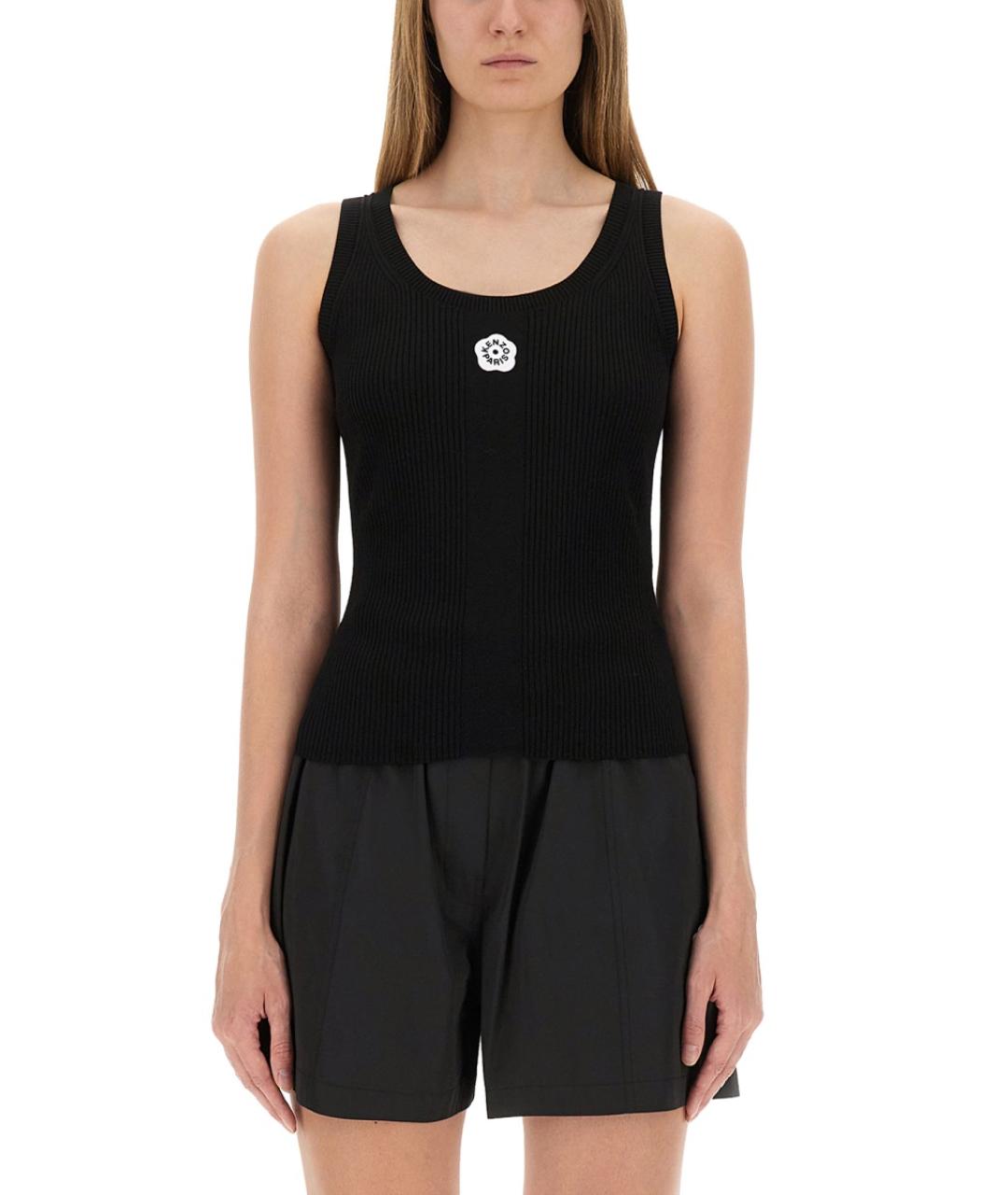 KENZO Черная вискозная майка, фото 2