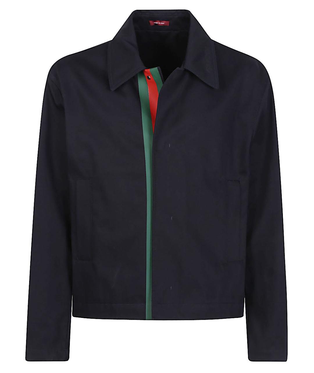 GUCCI Темно-синяя хлопковая куртка, фото 1