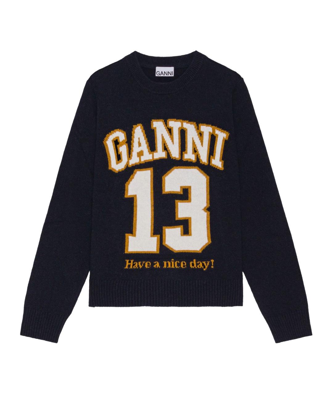 GANNI Черный шерстяной джемпер / свитер, фото 1