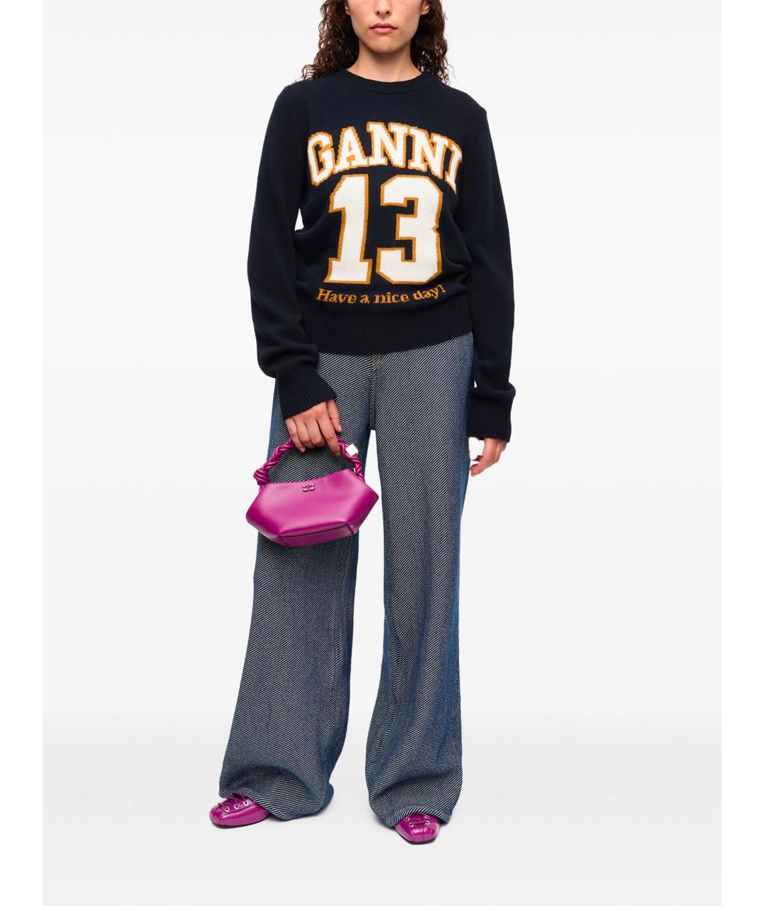 GANNI Черный шерстяной джемпер / свитер, фото 2