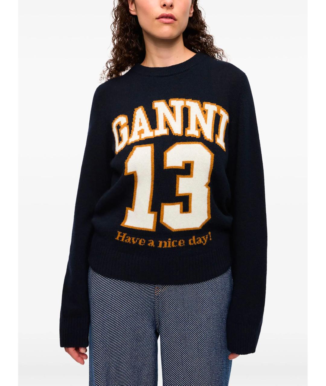 GANNI Черный шерстяной джемпер / свитер, фото 4