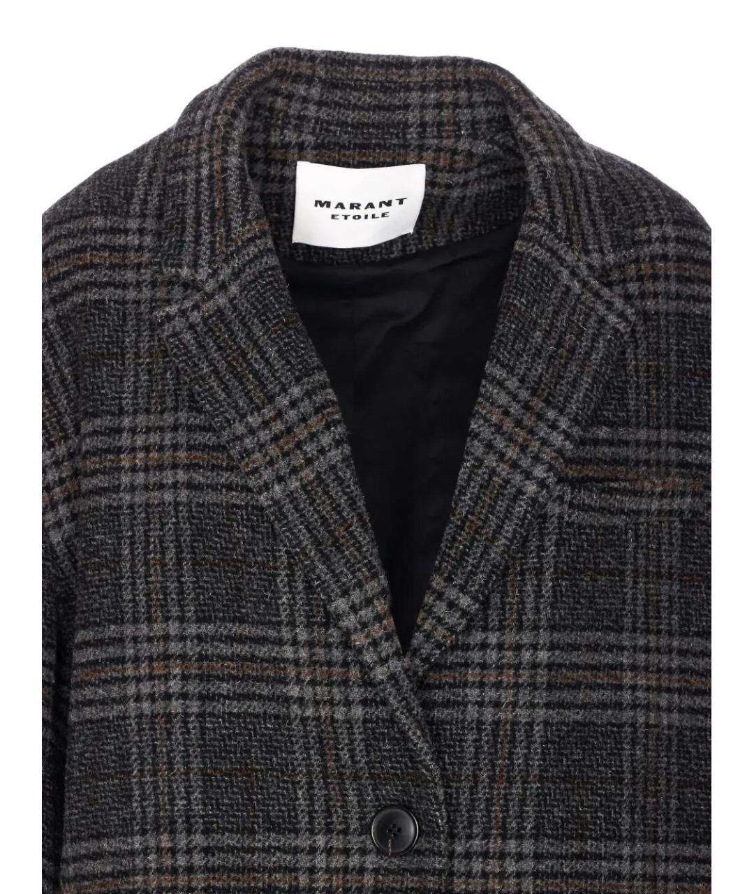 ISABEL MARANT Серое шерстяное пальто, фото 4