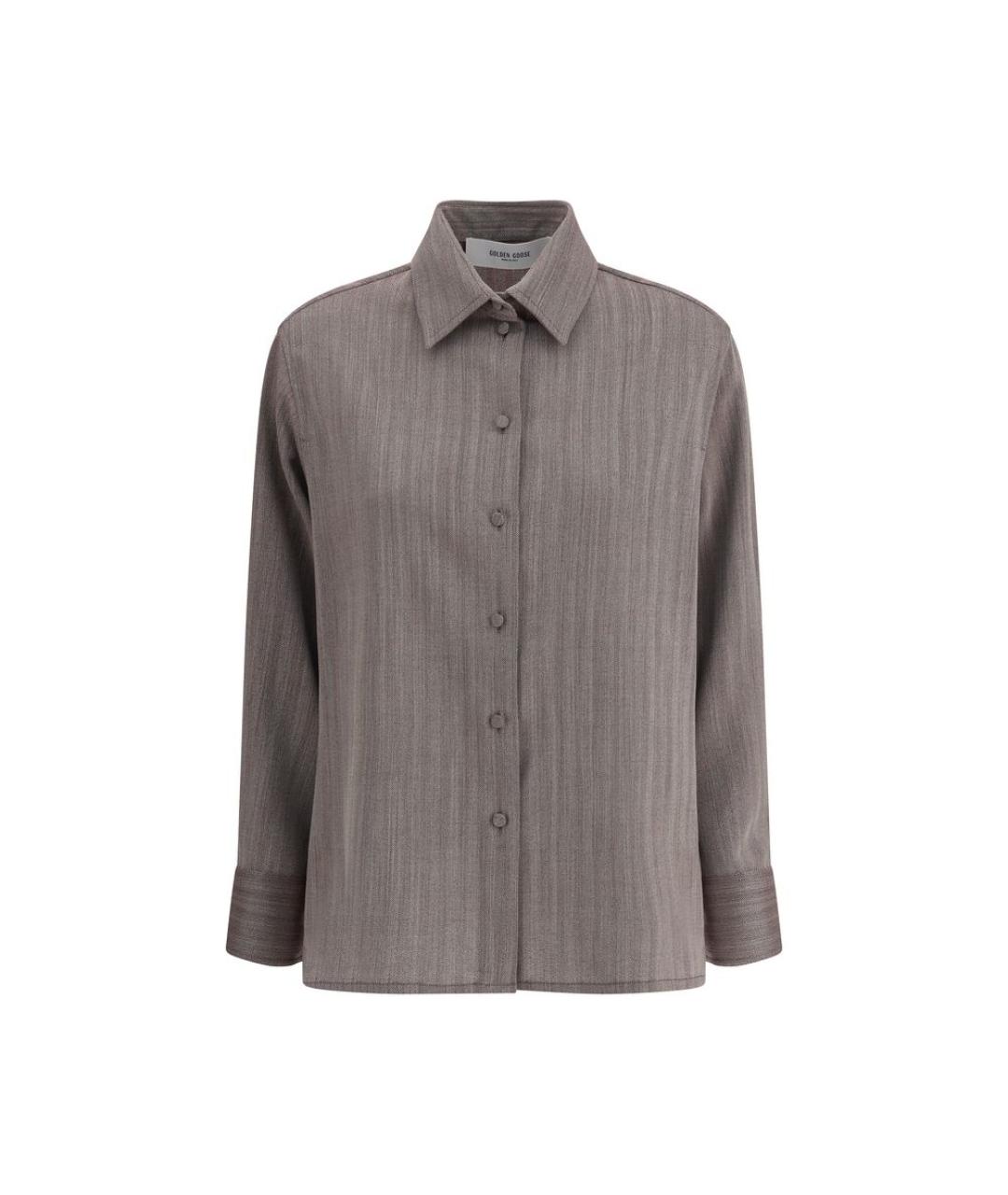 GOLDEN GOOSE DELUXE BRAND Коричневая шерстяная рубашка, фото 1