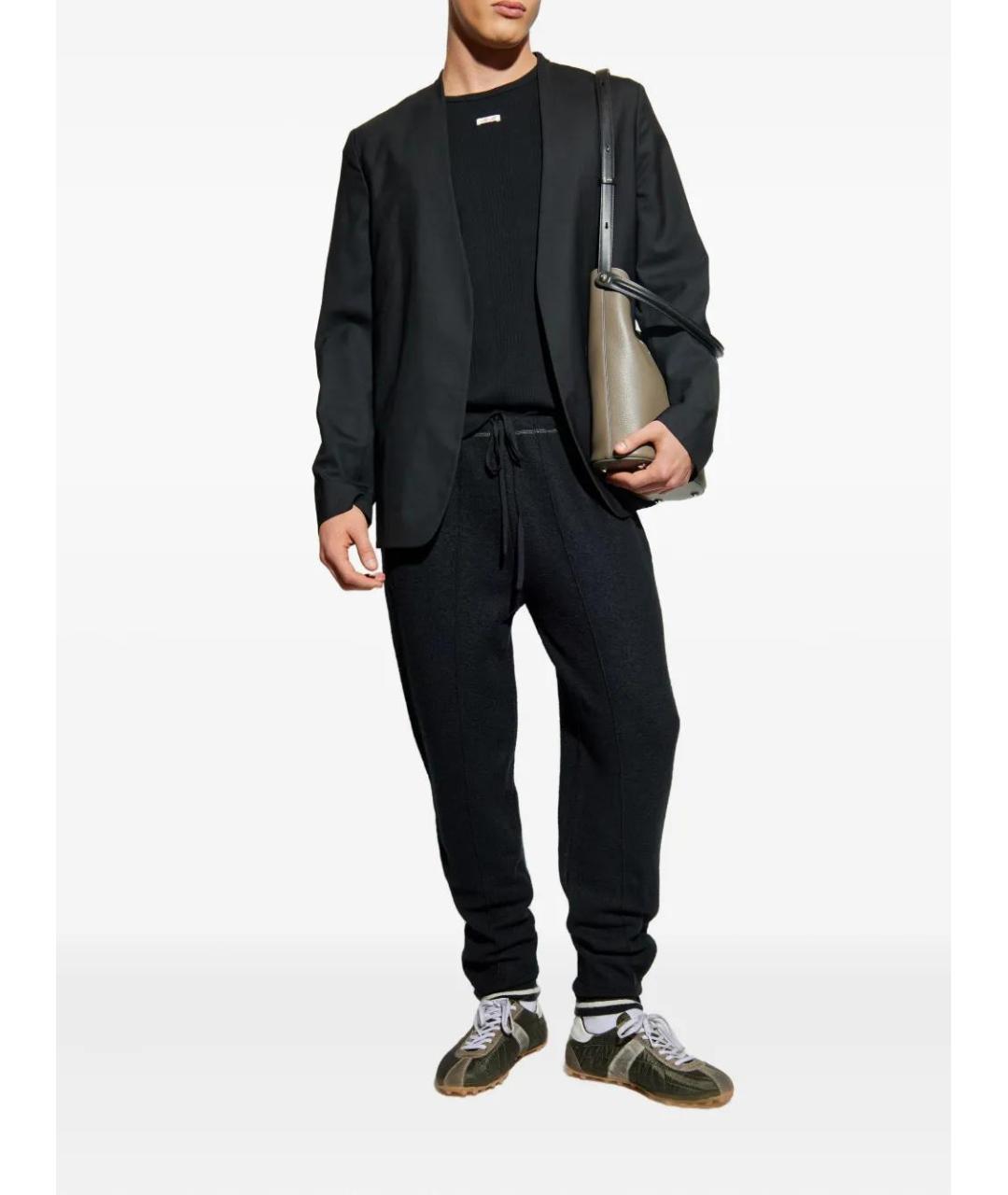 MAISON MARGIELA Черные шерстяные повседневные брюки, фото 2