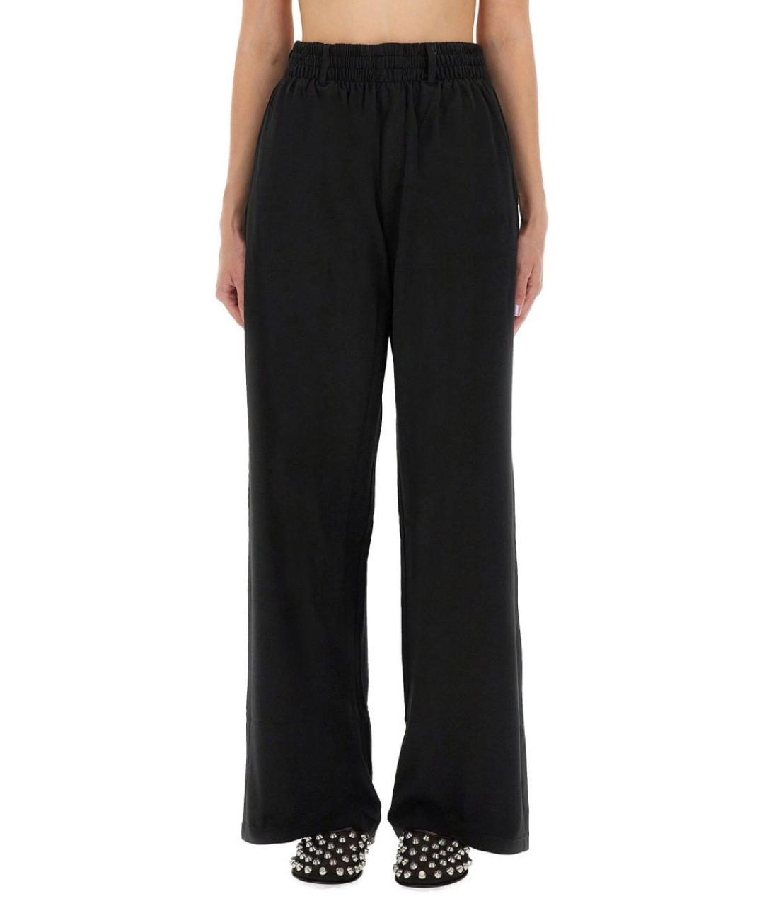 ALEXANDER WANG Черные хлопковые прямые брюки, фото 4