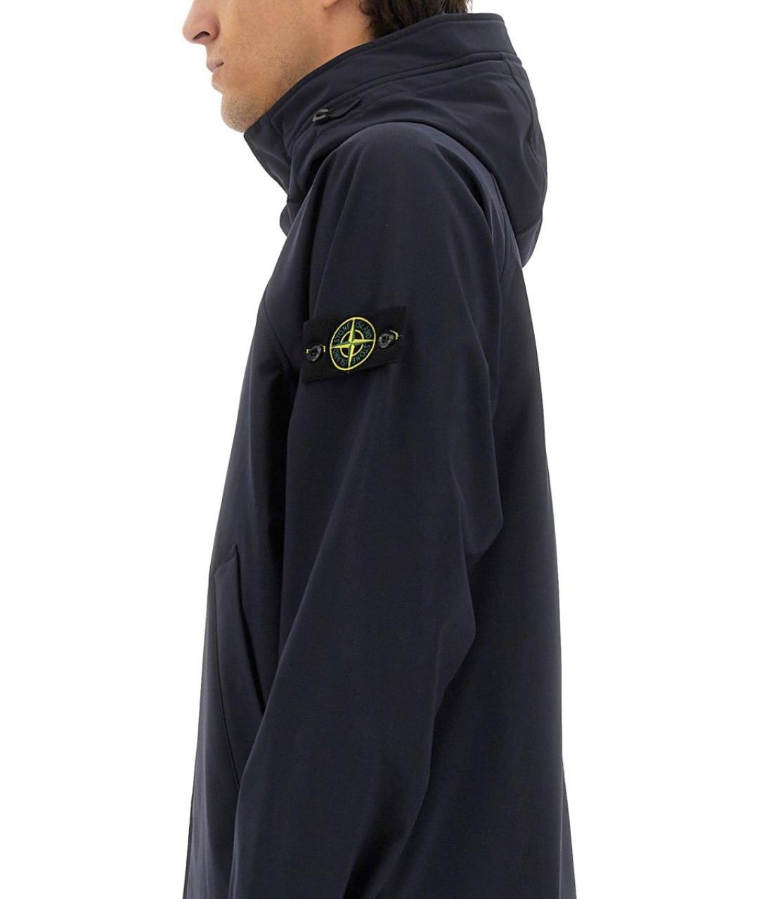 STONE ISLAND Темно-синяя полиэстеровая куртка, фото 3