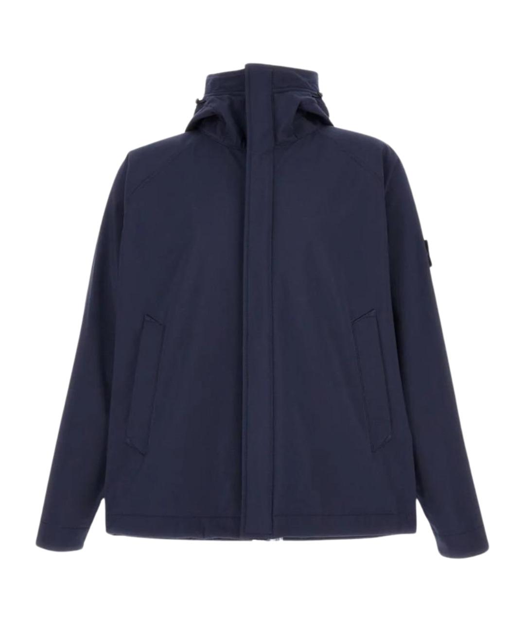 STONE ISLAND Темно-синяя полиэстеровая куртка, фото 1