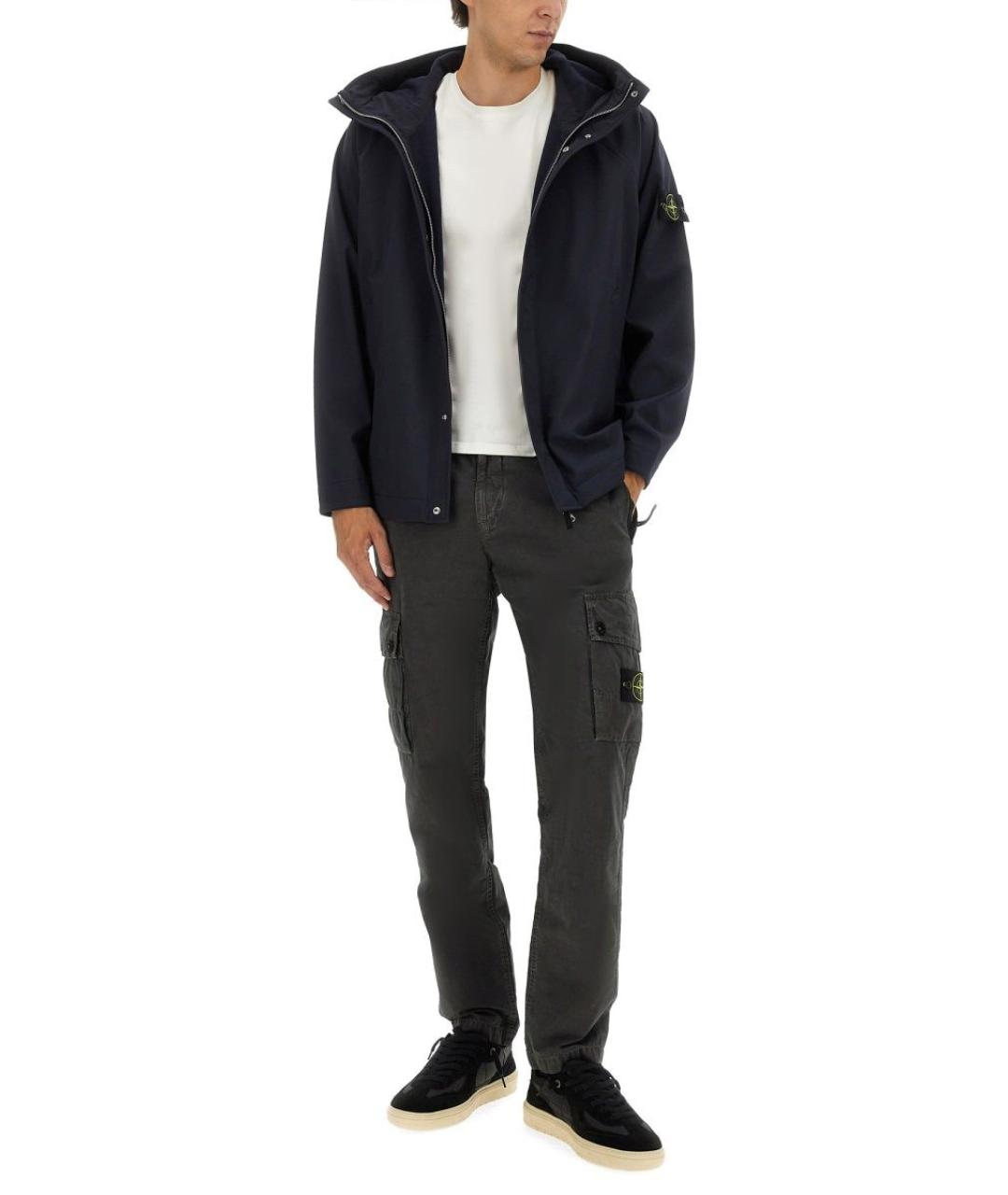 STONE ISLAND Темно-синяя полиэстеровая куртка, фото 5