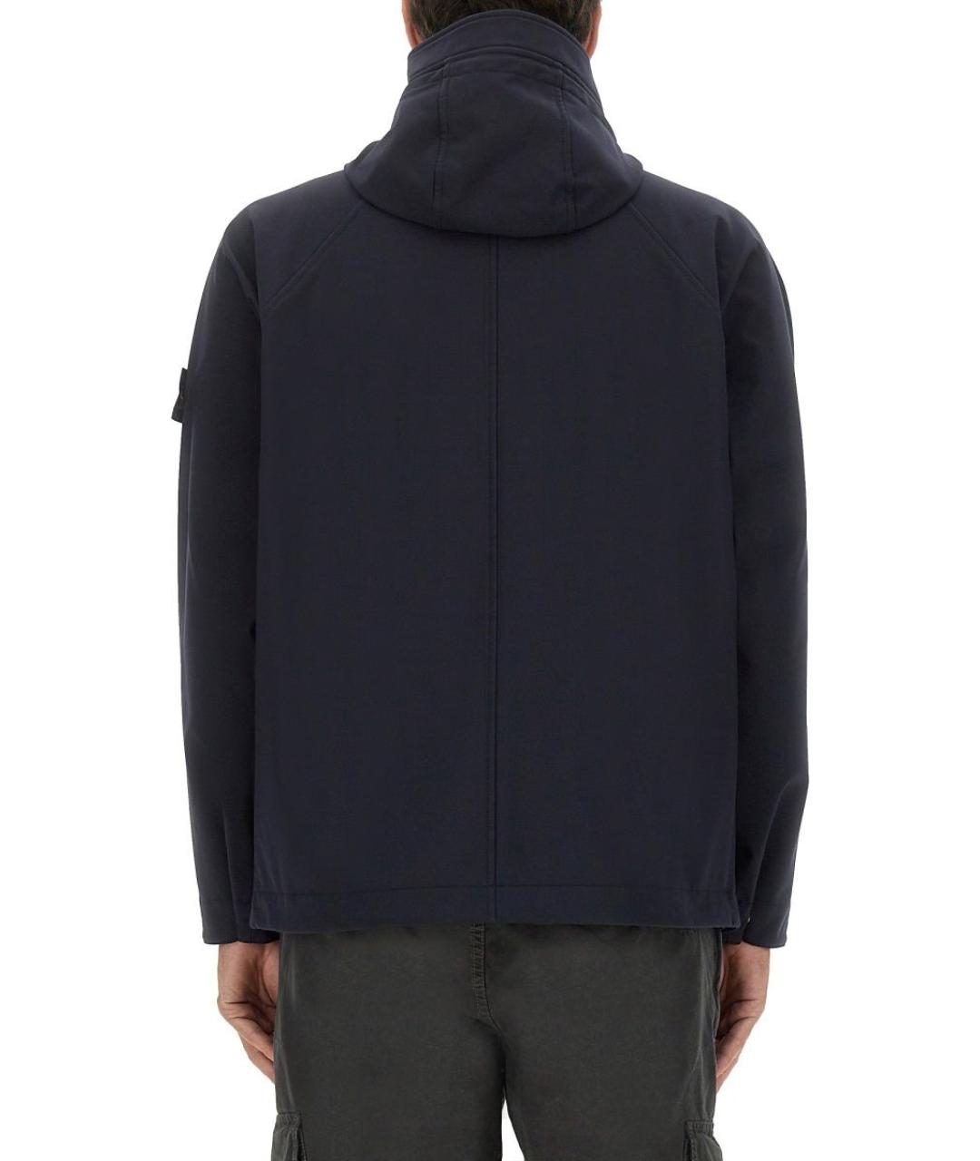 STONE ISLAND Темно-синяя полиэстеровая куртка, фото 4