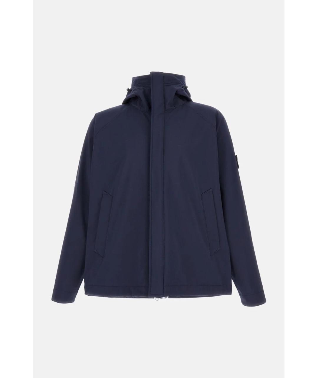 STONE ISLAND Темно-синяя полиэстеровая куртка, фото 6