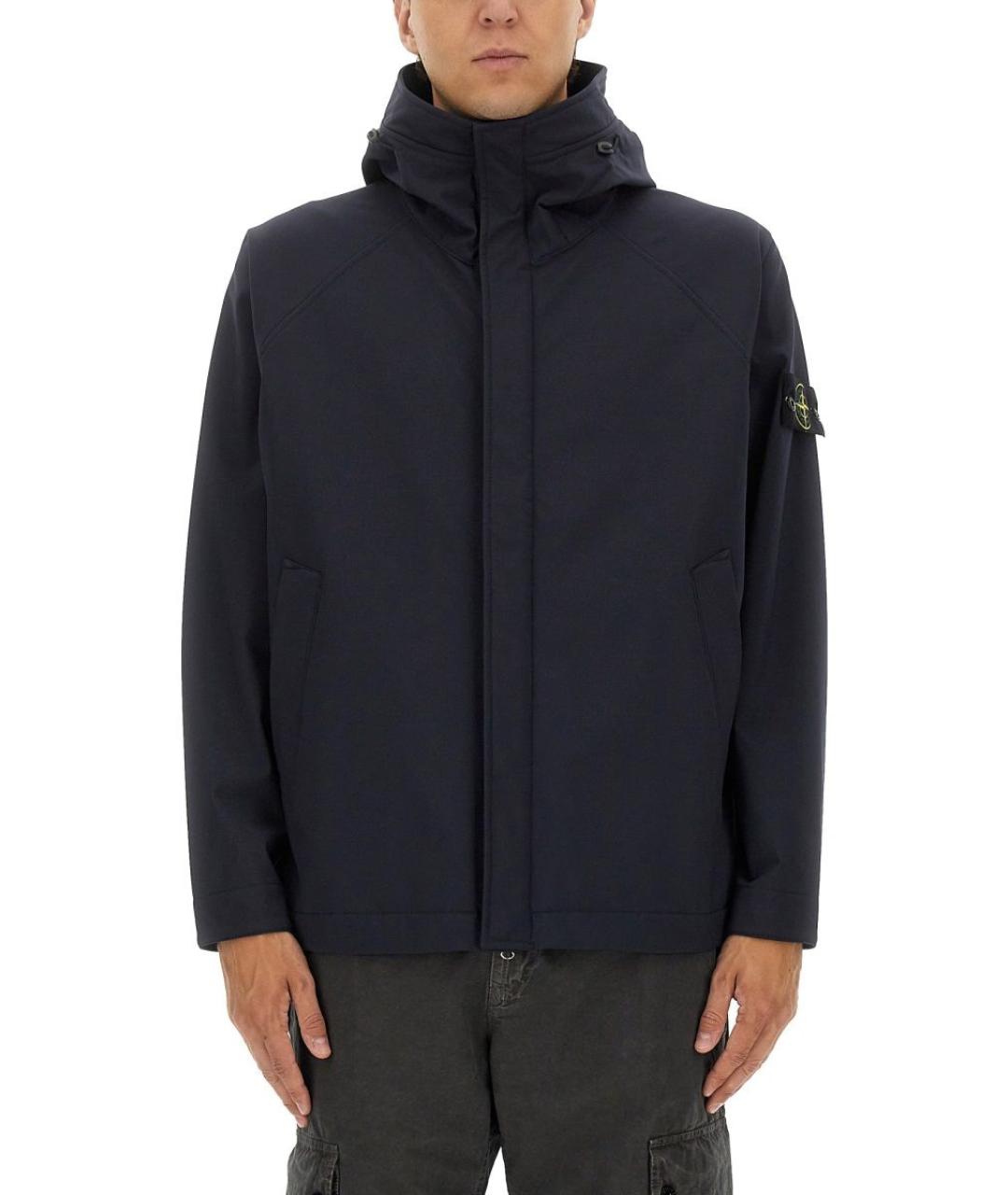 STONE ISLAND Темно-синяя полиэстеровая куртка, фото 2