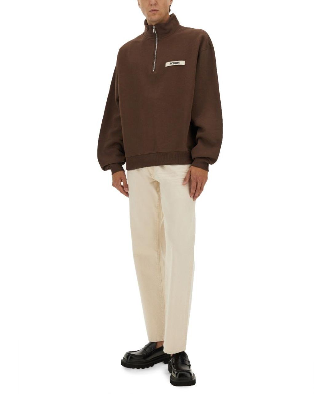 JACQUEMUS Коричневый хлопковый джемпер / свитер, фото 3