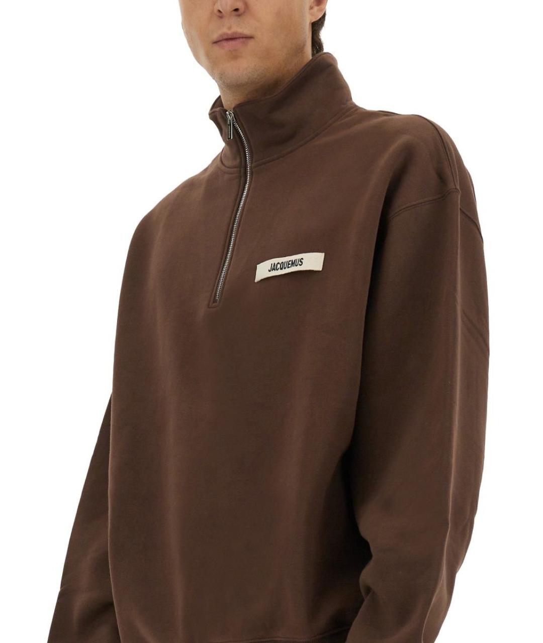 JACQUEMUS Коричневый хлопковый джемпер / свитер, фото 5