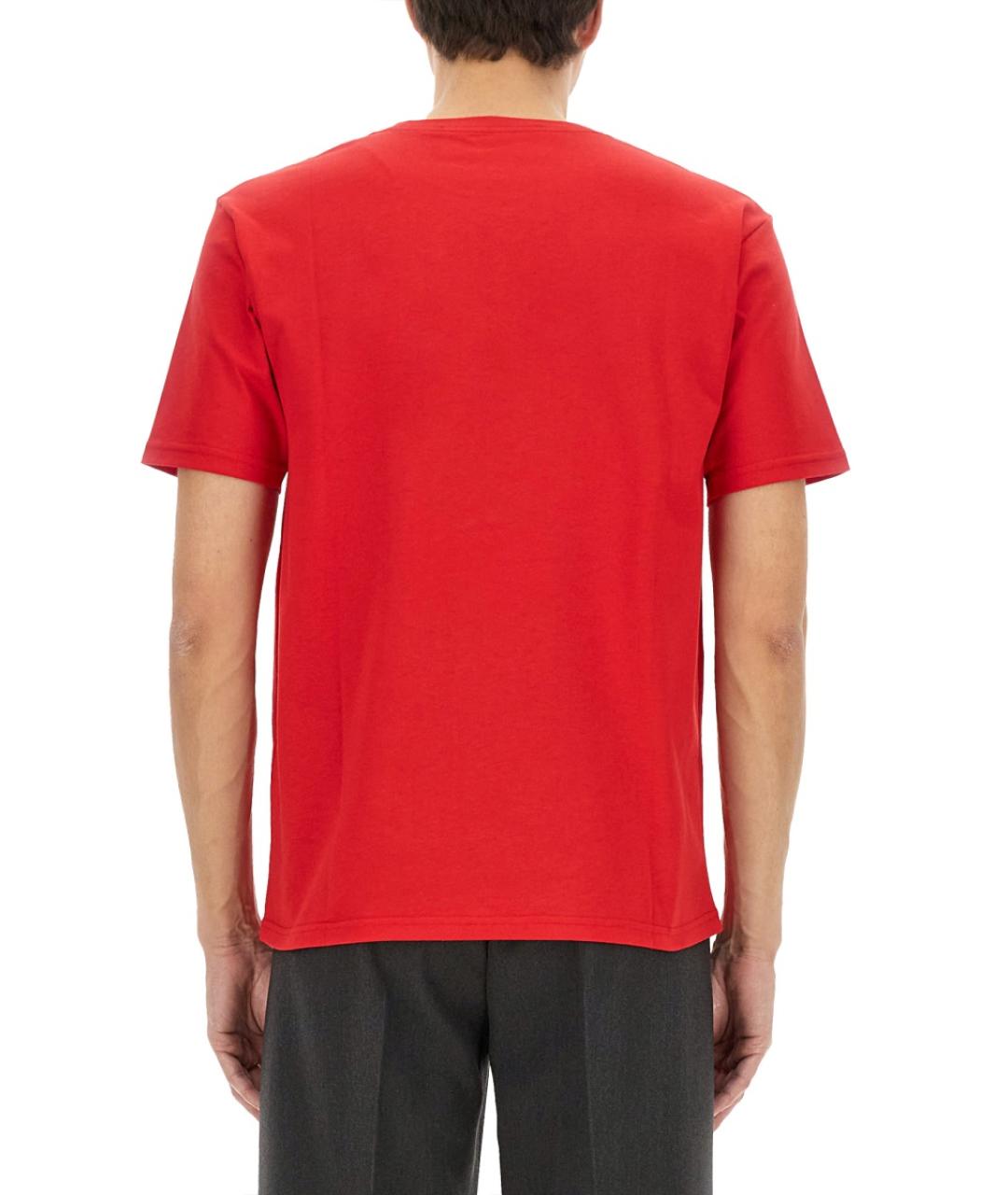 VALENTINO Красная хлопковая футболка, фото 4