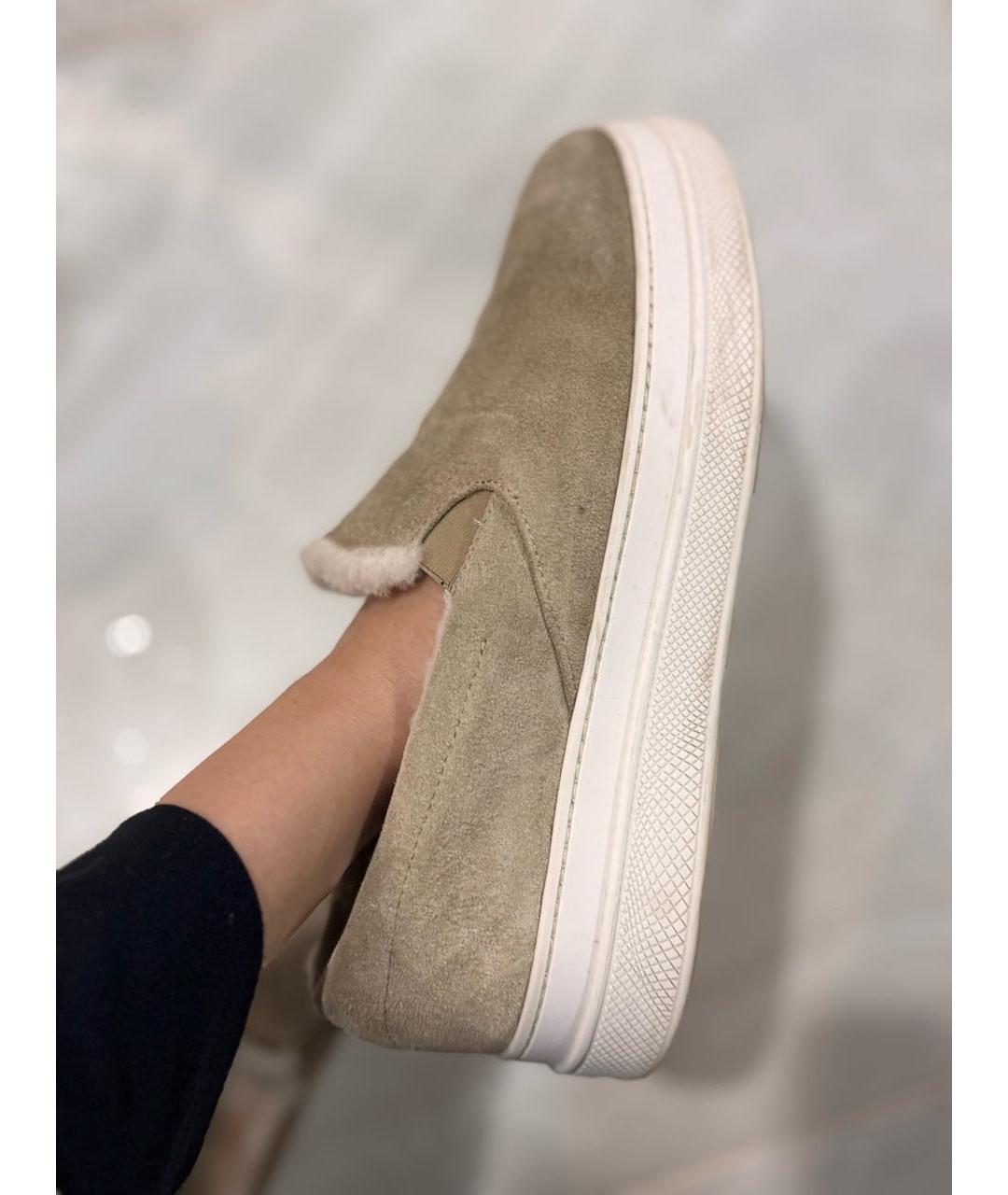 PRADA Бежевые замшевые лоферы, фото 4