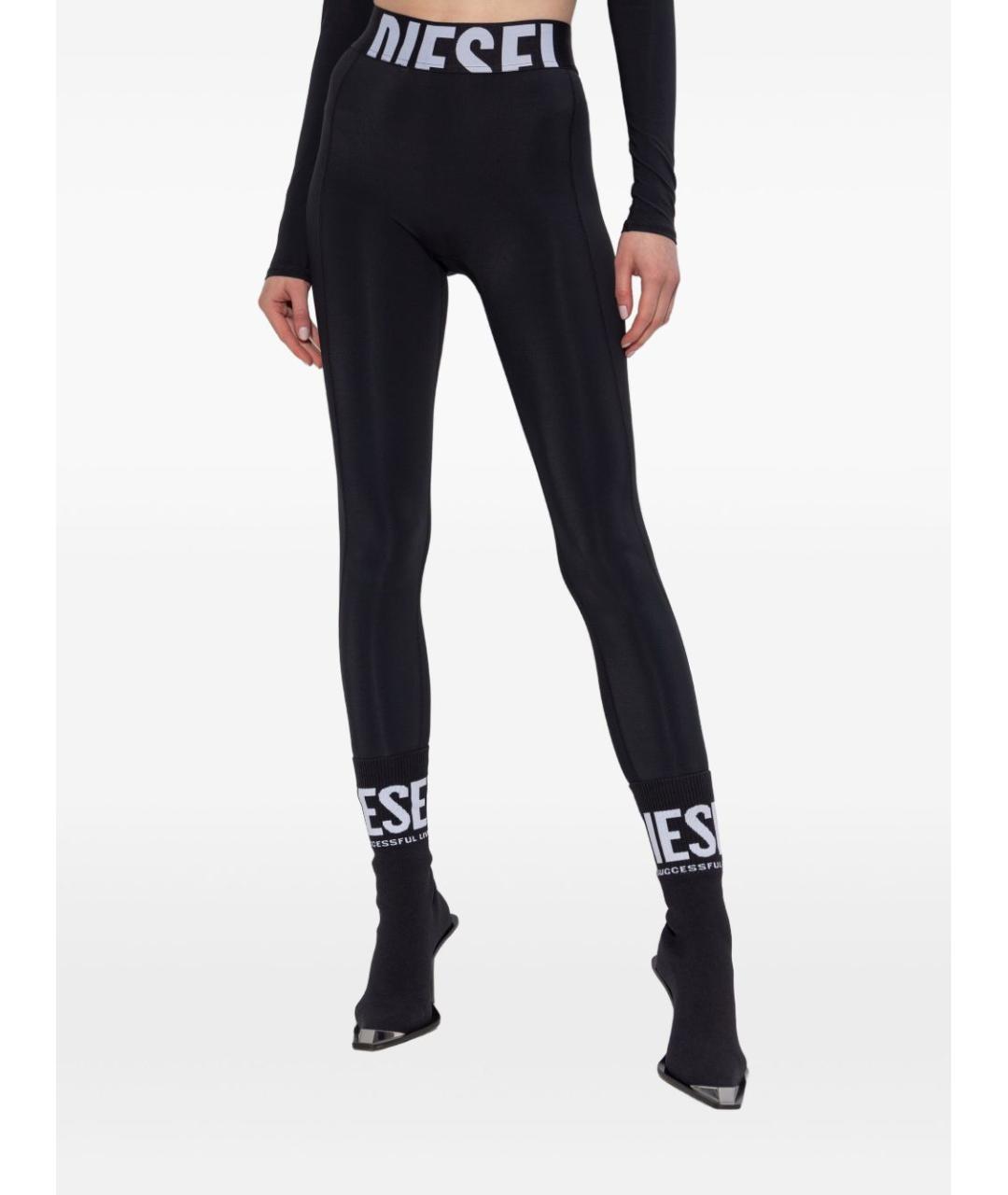 DIESEL Черные полиамидовые леггинсы и велосипедки, фото 2