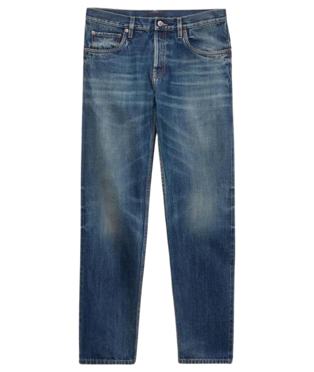 PRADA Синие хлопковые прямые джинсы, фото 1