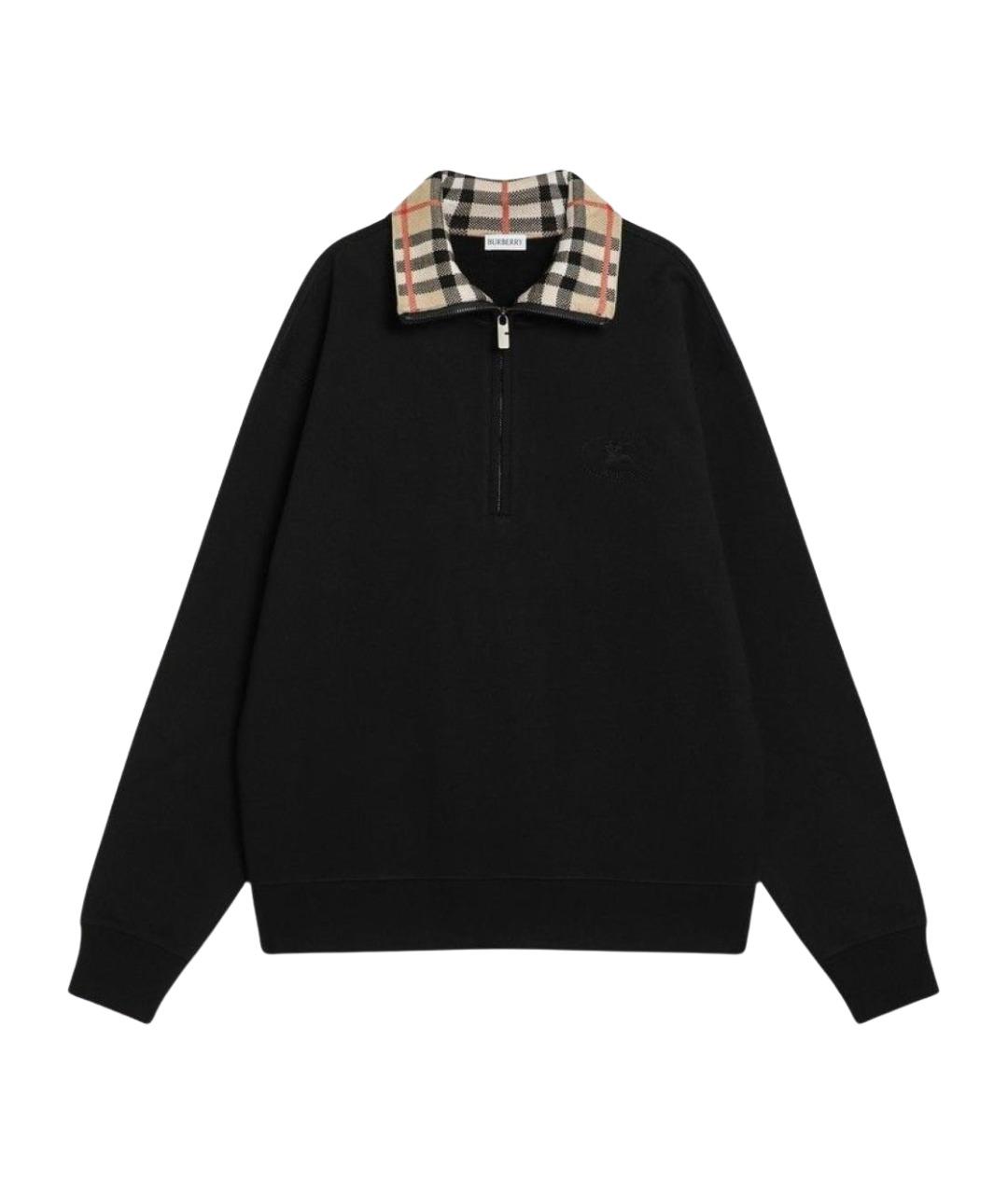 BURBERRY Черный хлопковый джемпер / свитер, фото 1