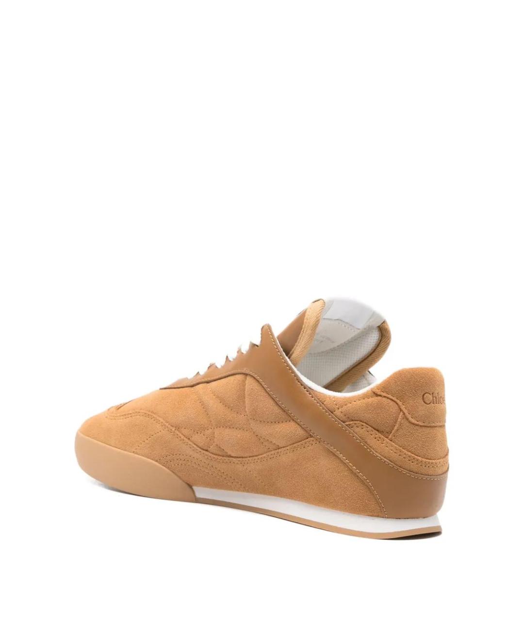 CHLOE Коричневые кожаные кроссовки, фото 3