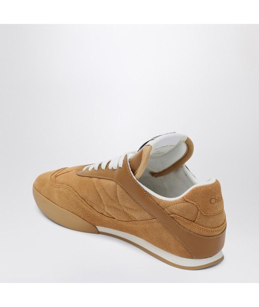 CHLOE Коричневые кожаные кроссовки, фото 2