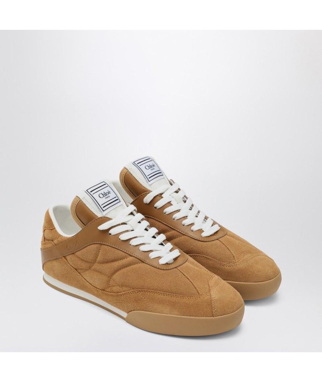 CHLOE Коричневые кожаные кроссовки, фото 5