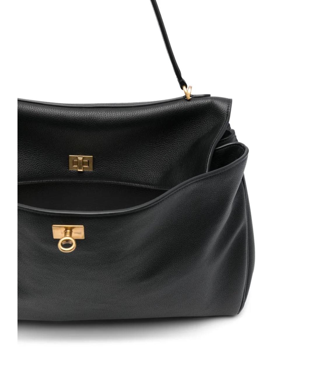 BALENCIAGA Черная кожаная сумка тоут, фото 5