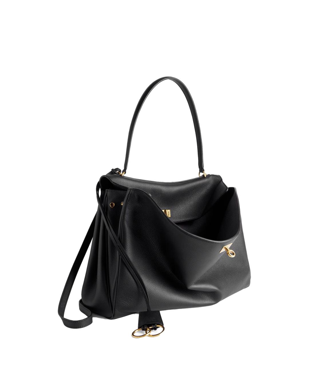 BALENCIAGA Черная кожаная сумка тоут, фото 2