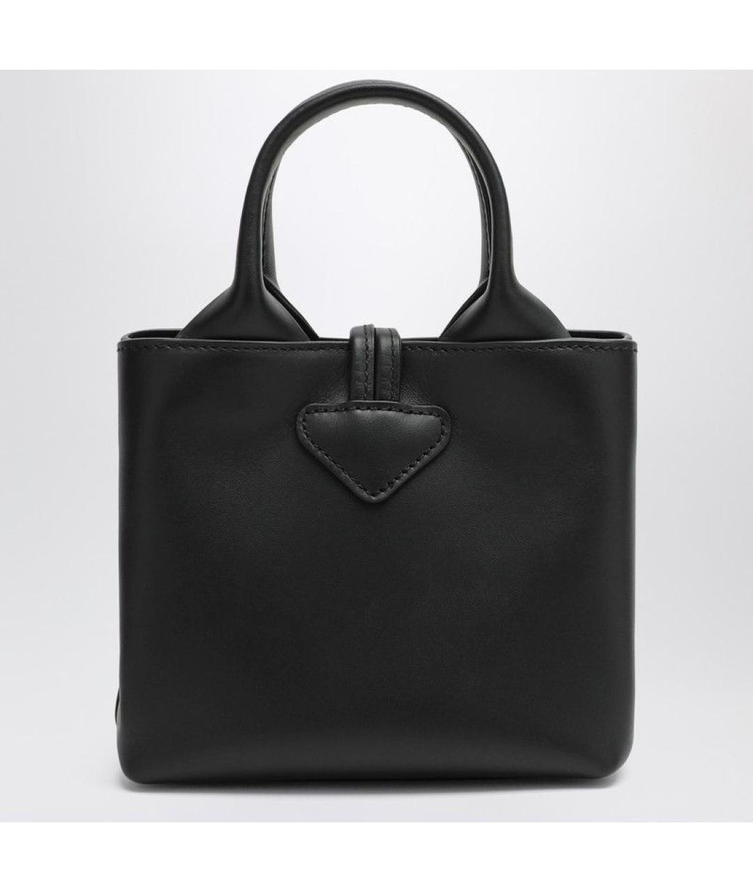 LONGCHAMP Черная кожаная сумка с короткими ручками, фото 3