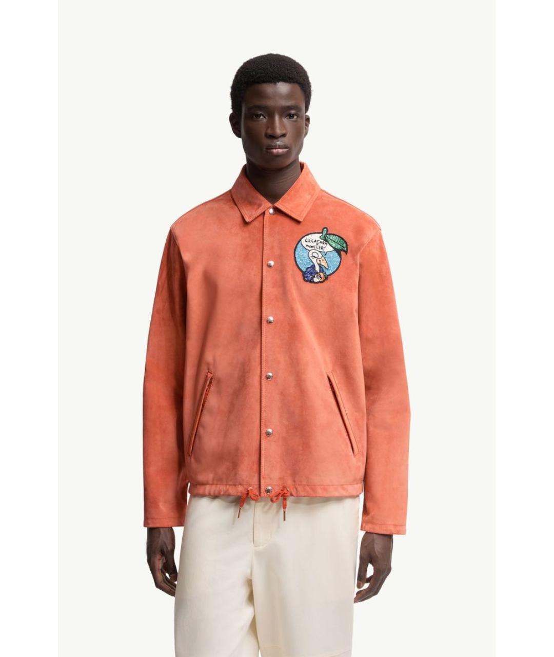 MONCLER Оранжевая замшевая куртка, фото 2