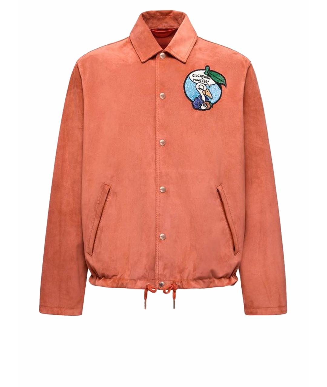 MONCLER Оранжевая замшевая куртка, фото 1