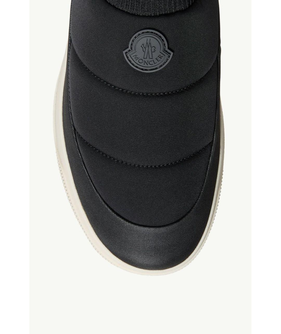 MONCLER Черные синтетические низкие кроссовки / кеды, фото 3