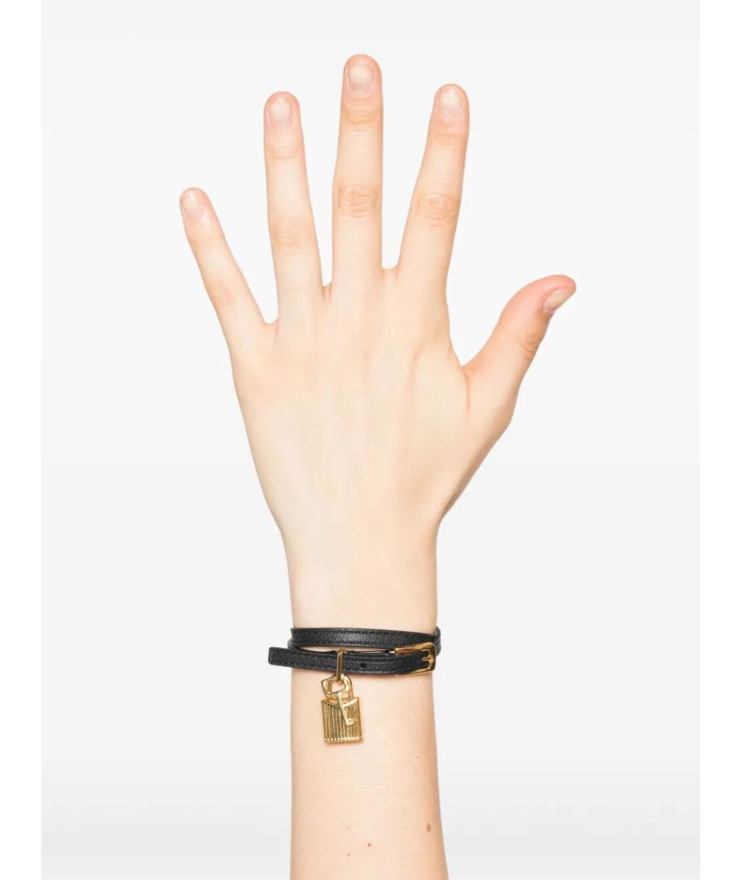 TOM FORD Черный кожаный браслет, фото 3