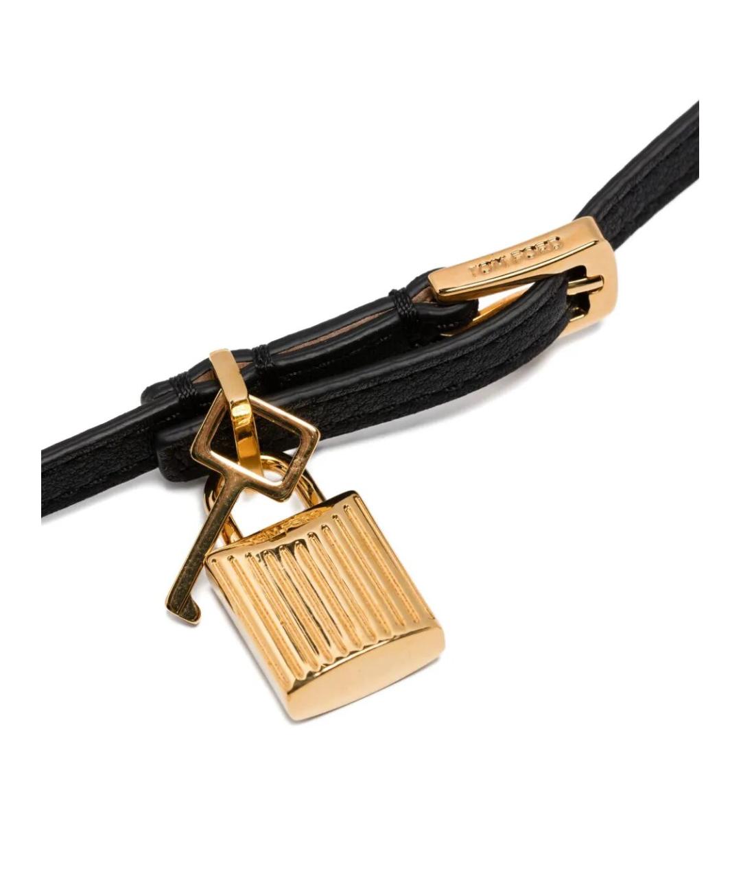 TOM FORD Черный кожаный браслет, фото 2