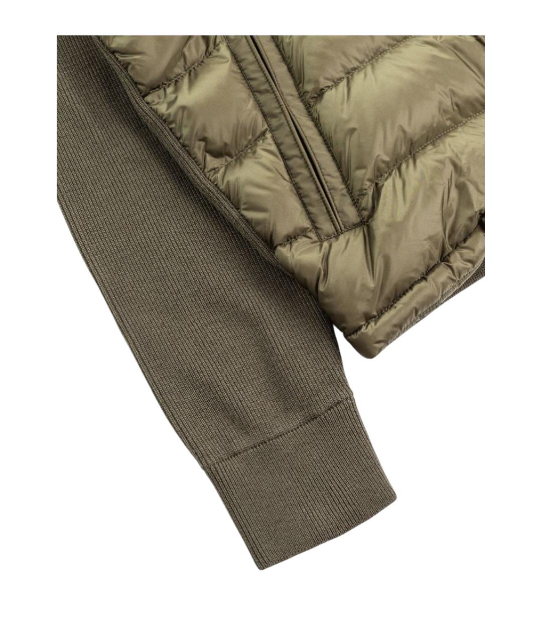 MONCLER Хаки полиамидовый кардиган, фото 2