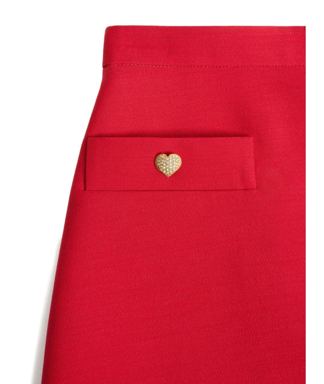 VALENTINO Красная шерстяная юбка мини, фото 5