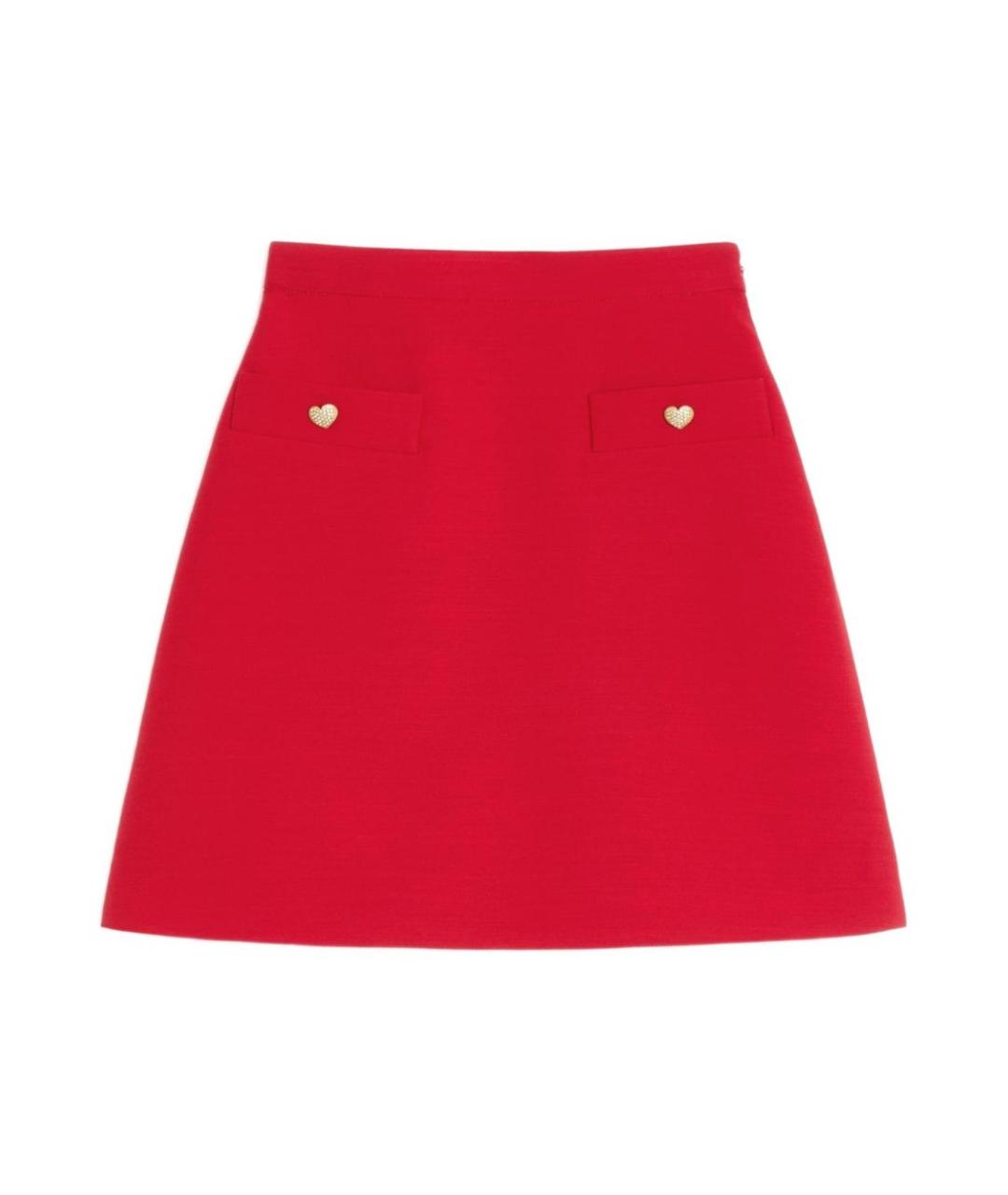 VALENTINO Красная шерстяная юбка мини, фото 1