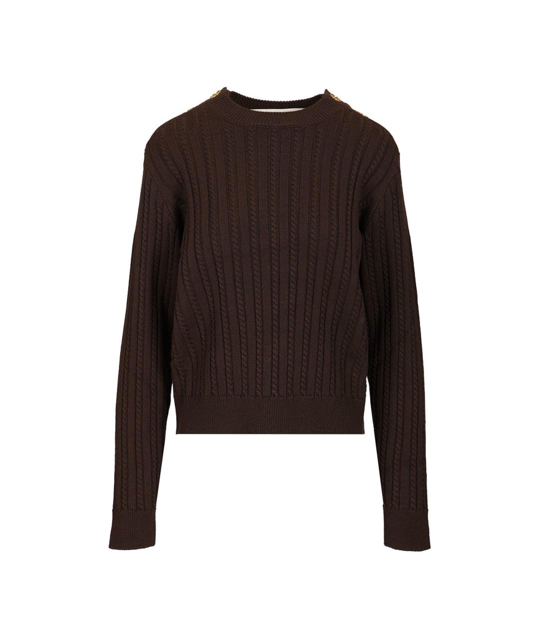 GOLDEN GOOSE DELUXE BRAND Коричневый шерстяной джемпер / свитер, фото 1