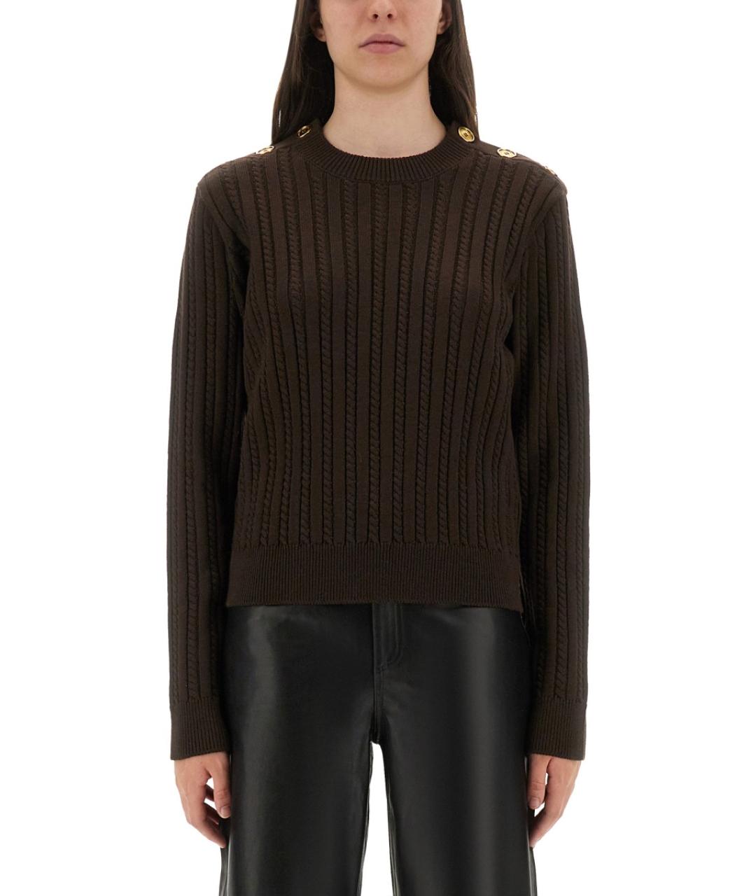 GOLDEN GOOSE DELUXE BRAND Коричневый шерстяной джемпер / свитер, фото 2