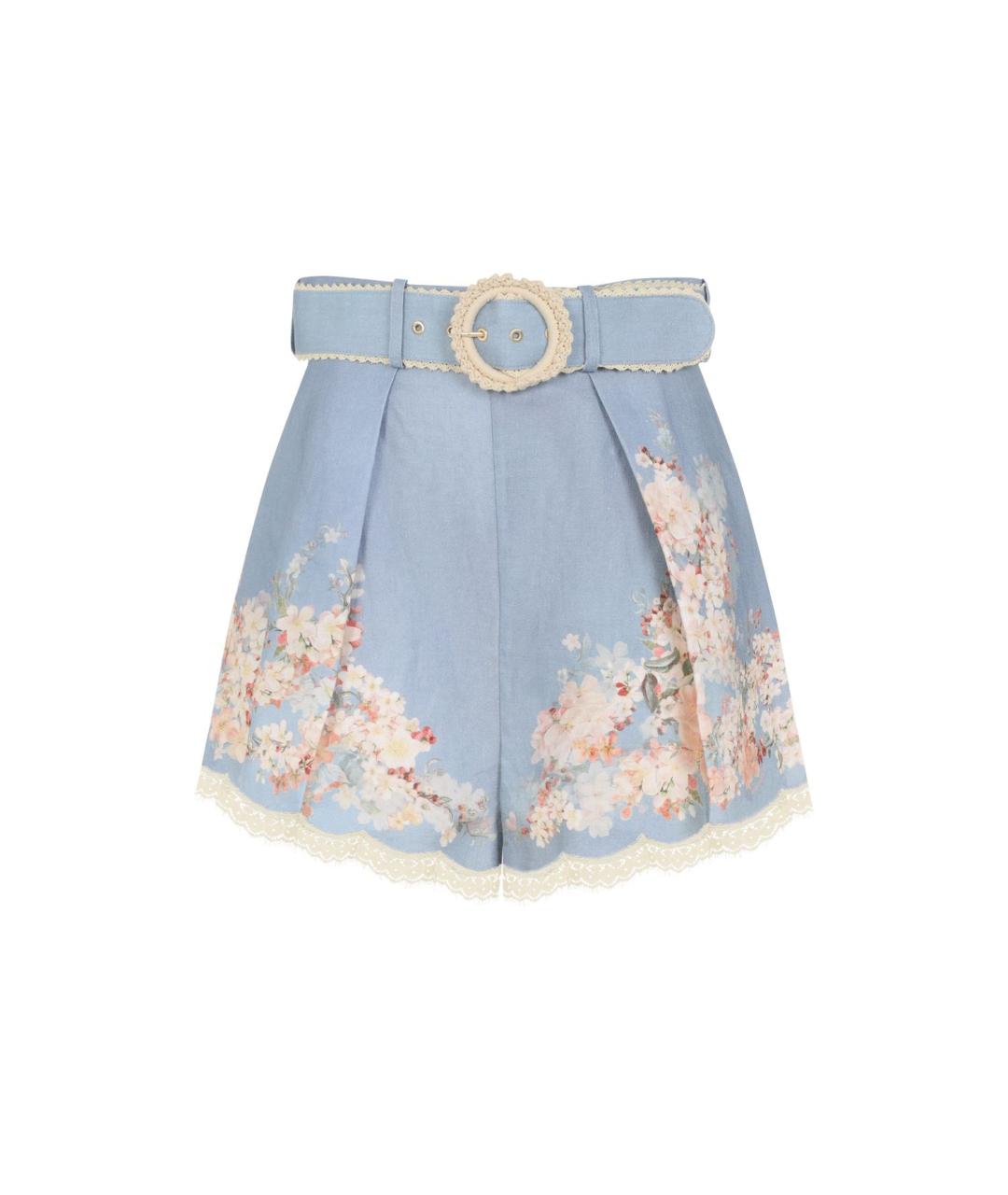 ZIMMERMANN Голубые льняные шорты, фото 2