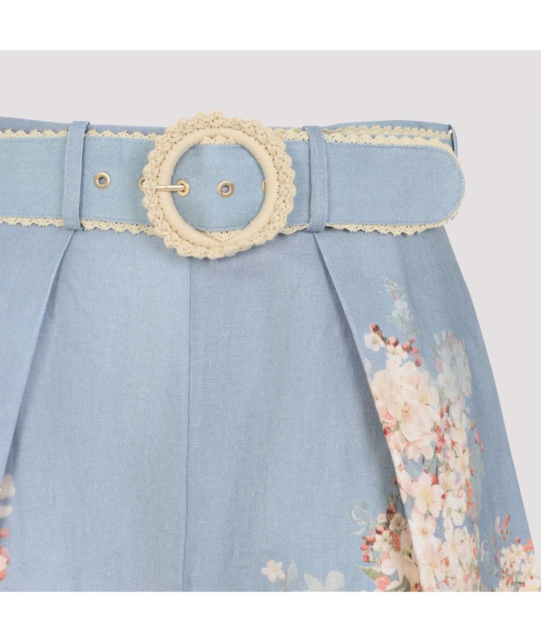 ZIMMERMANN Голубые льняные шорты, фото 4
