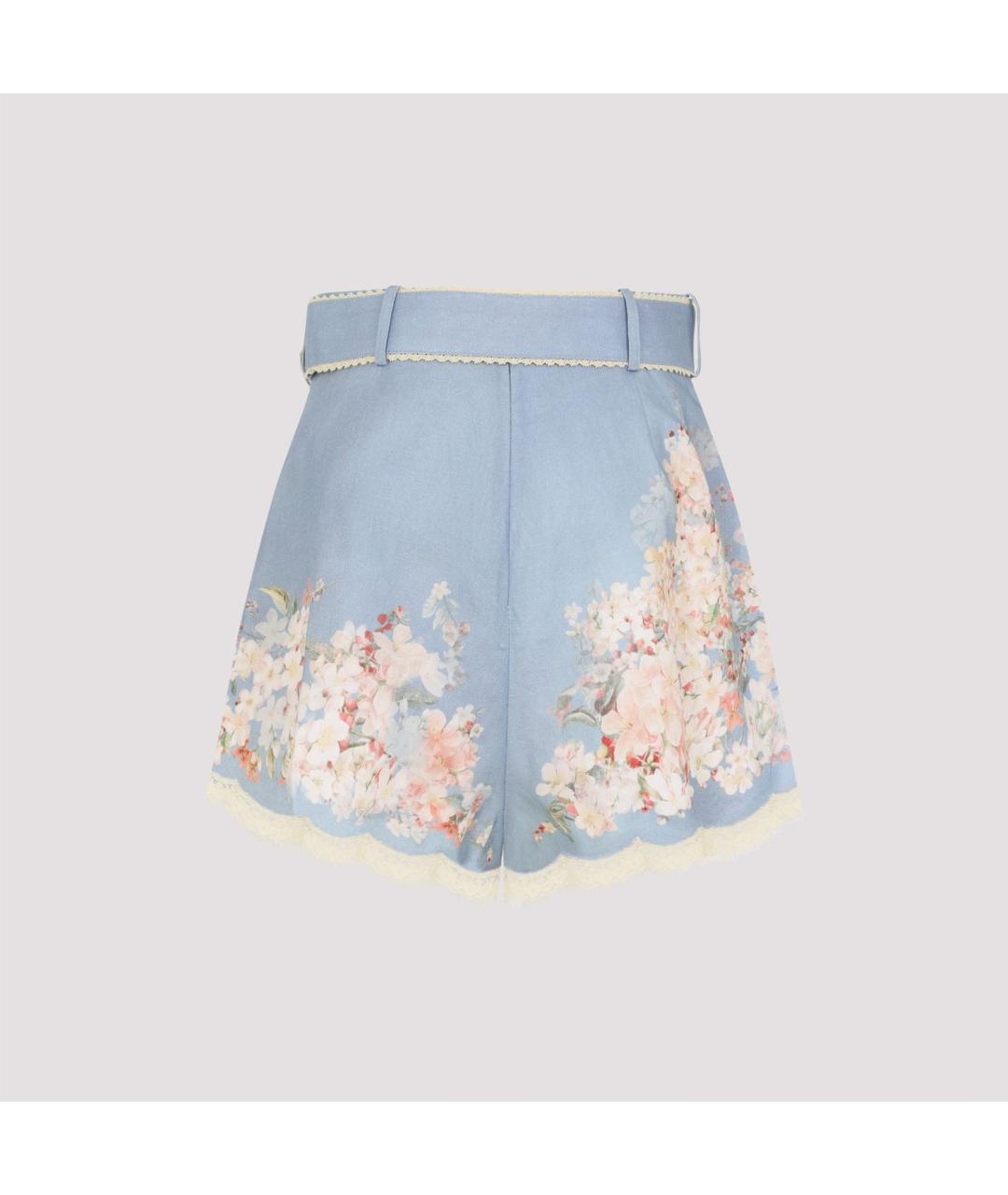 ZIMMERMANN Голубые льняные шорты, фото 3